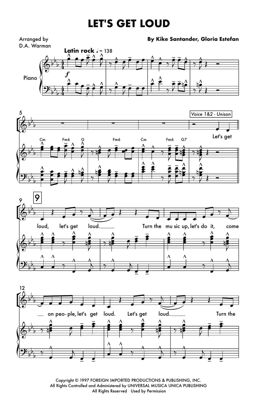 Let's Get Loud 2-Part scores gallery preview page 1