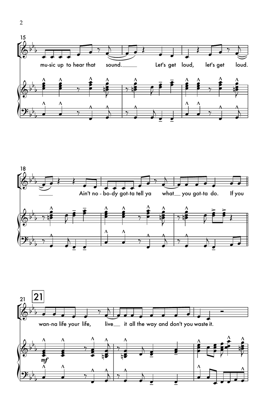 Let's Get Loud 2-Part scores gallery preview page 2