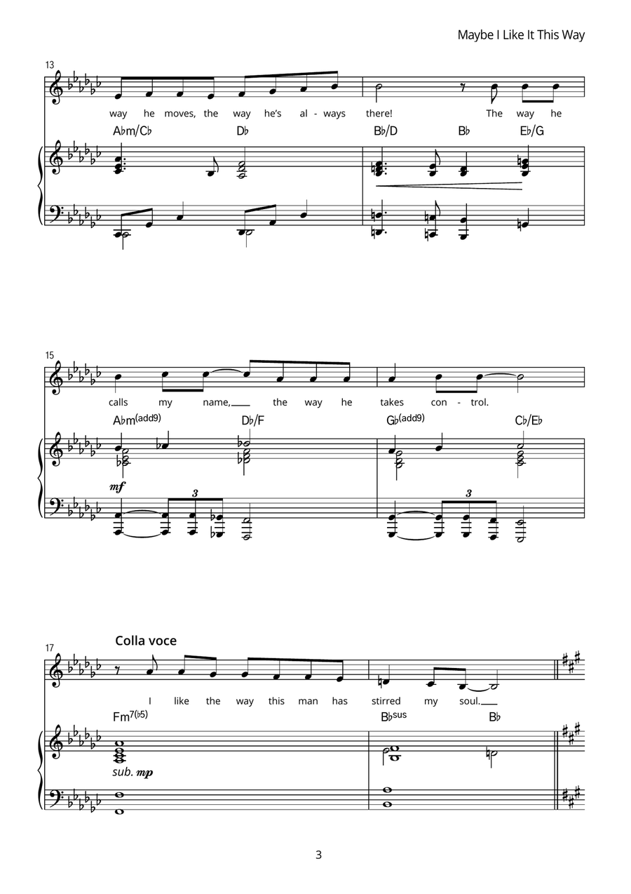 Maybe I Like It This Way Maybe I Like It This Way Piano, Vocal scores gallery preview page 4