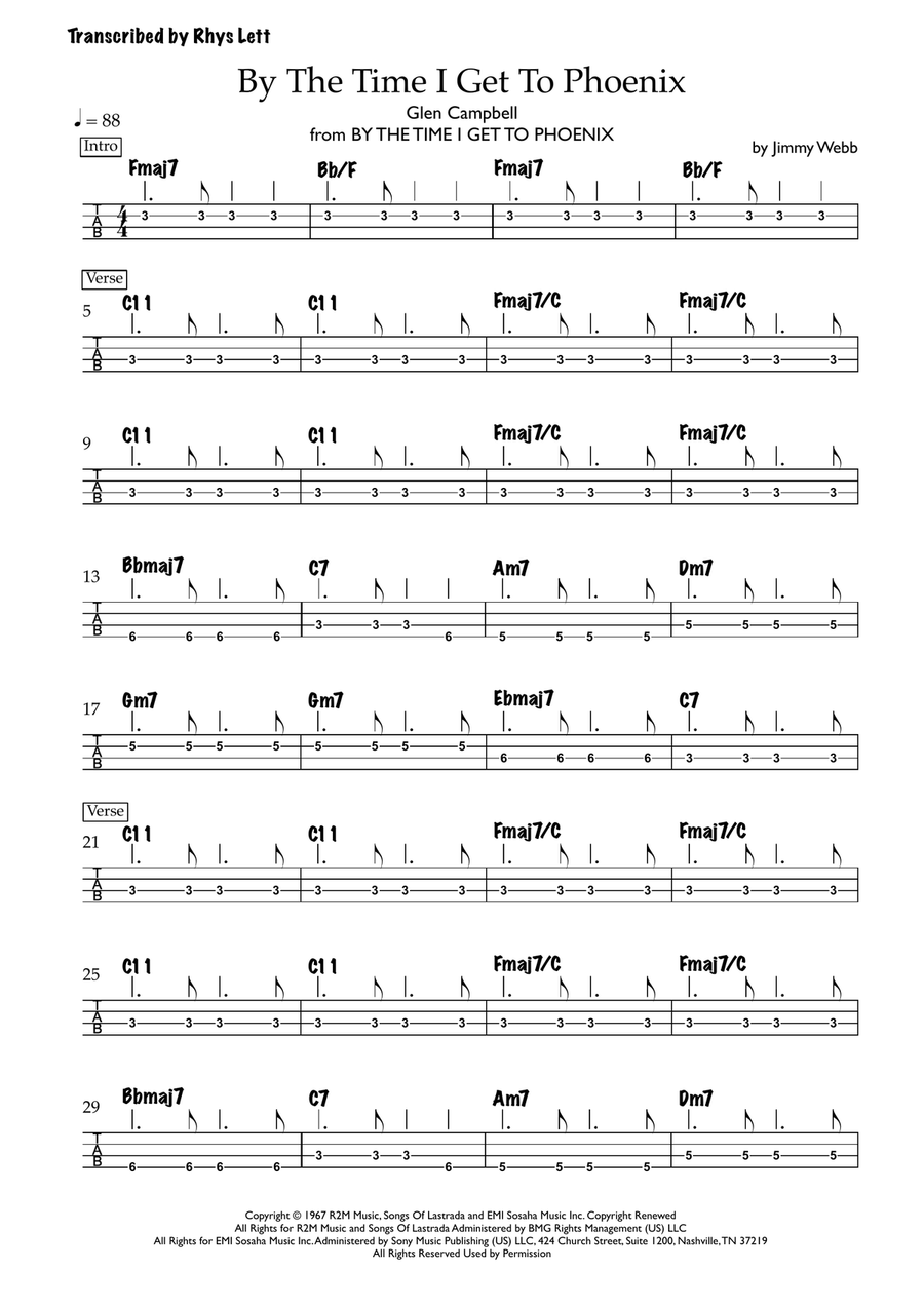 By The Time I Get To Phoenix Acoustic Guitar scores gallery preview page 1