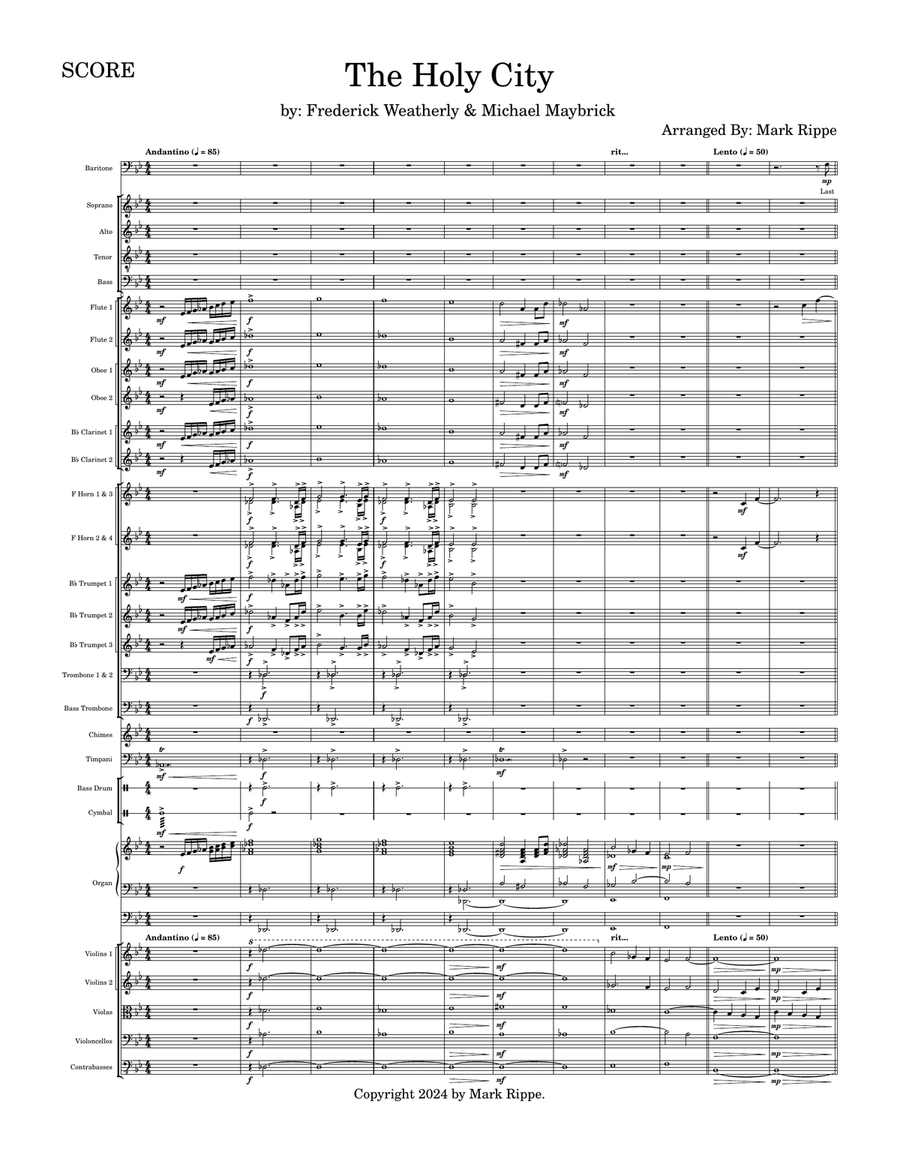 The Holy City The Holy City Full Orchestra scores gallery preview page 2