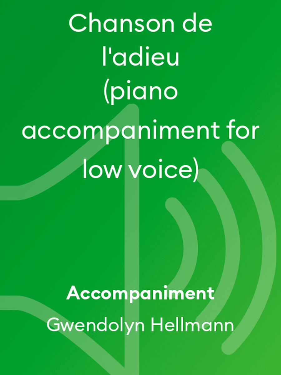 Chanson de l'adieu (piano accompaniment for low voice) Low Voice scores gallery preview page 1