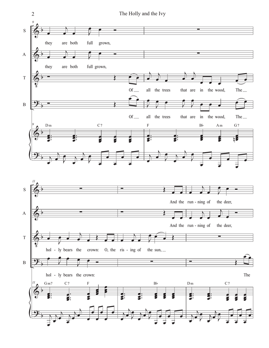The Holly and the Ivy (Huapango Style) (Vocal Quartet - (SATB) 4-Part scores gallery preview page 2