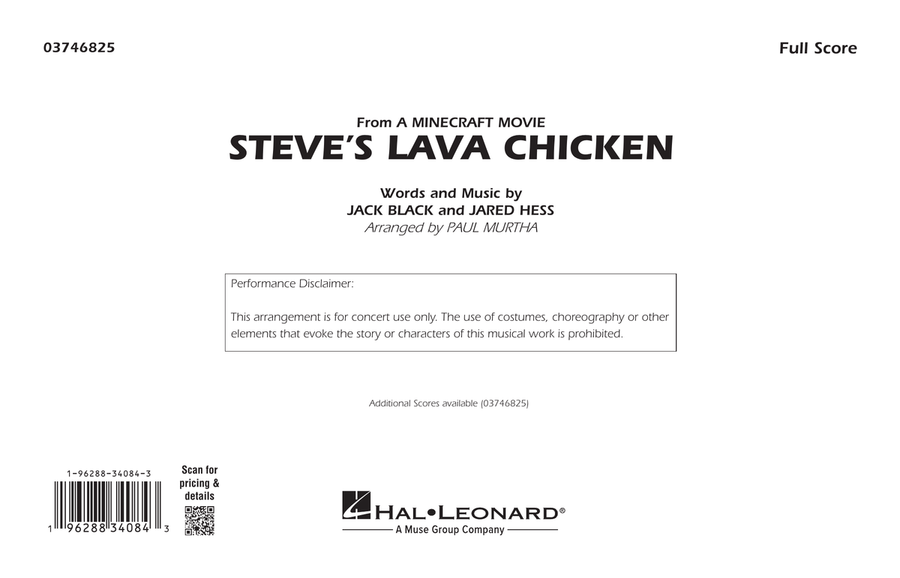 Steve's Lava Chicken (from A Minecraft Movie) (arr. Paul Murtha) - Conductor Score (Full Score) Marching Band scores gallery preview page 1