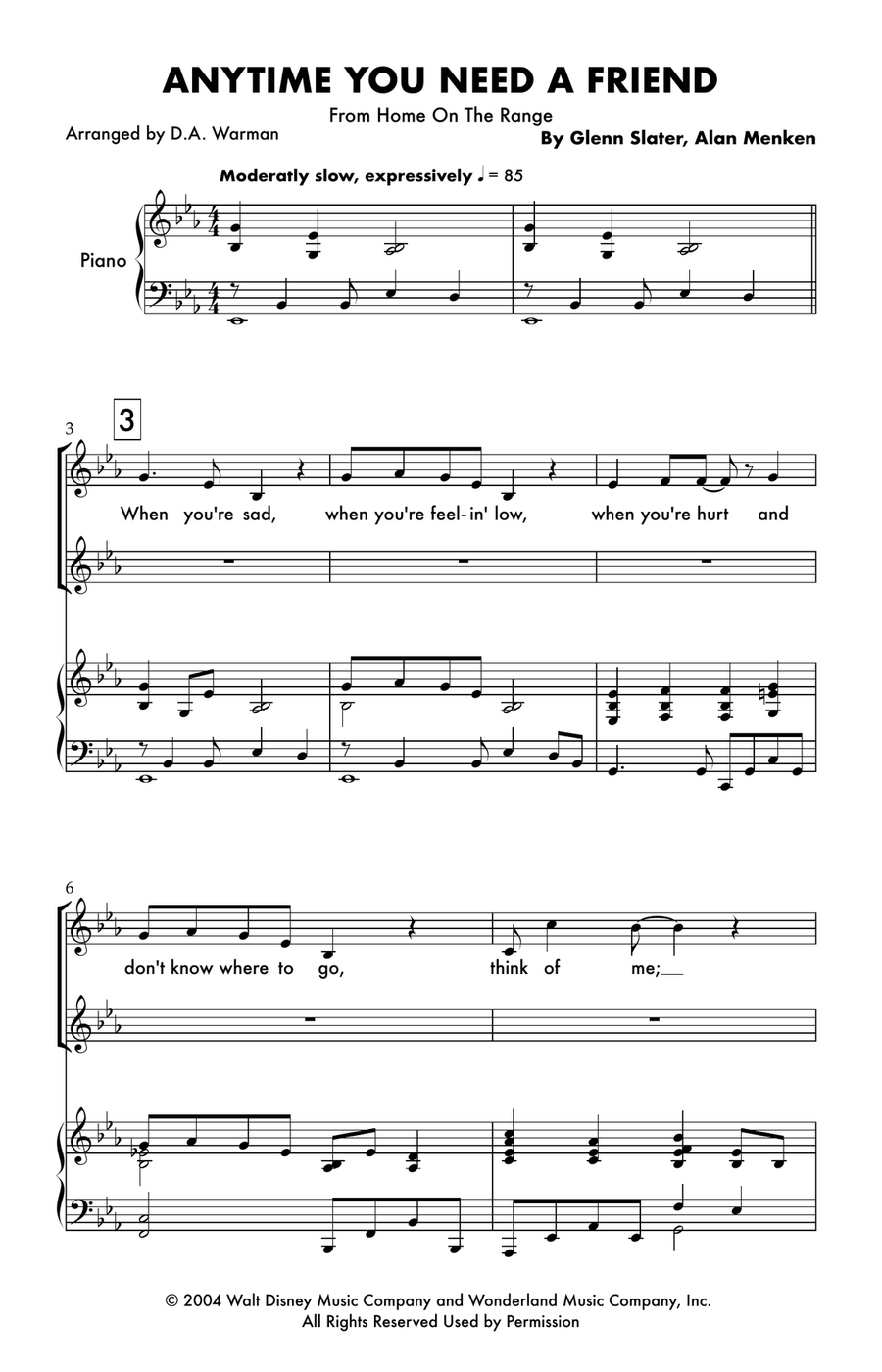 Anytime You Need A Friend 2-Part scores gallery preview page 1