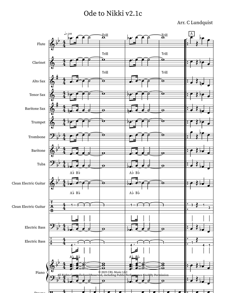 Ode to Nikki v2.1c Ode to Nikki v2.1c Marching Band scores gallery preview page 1