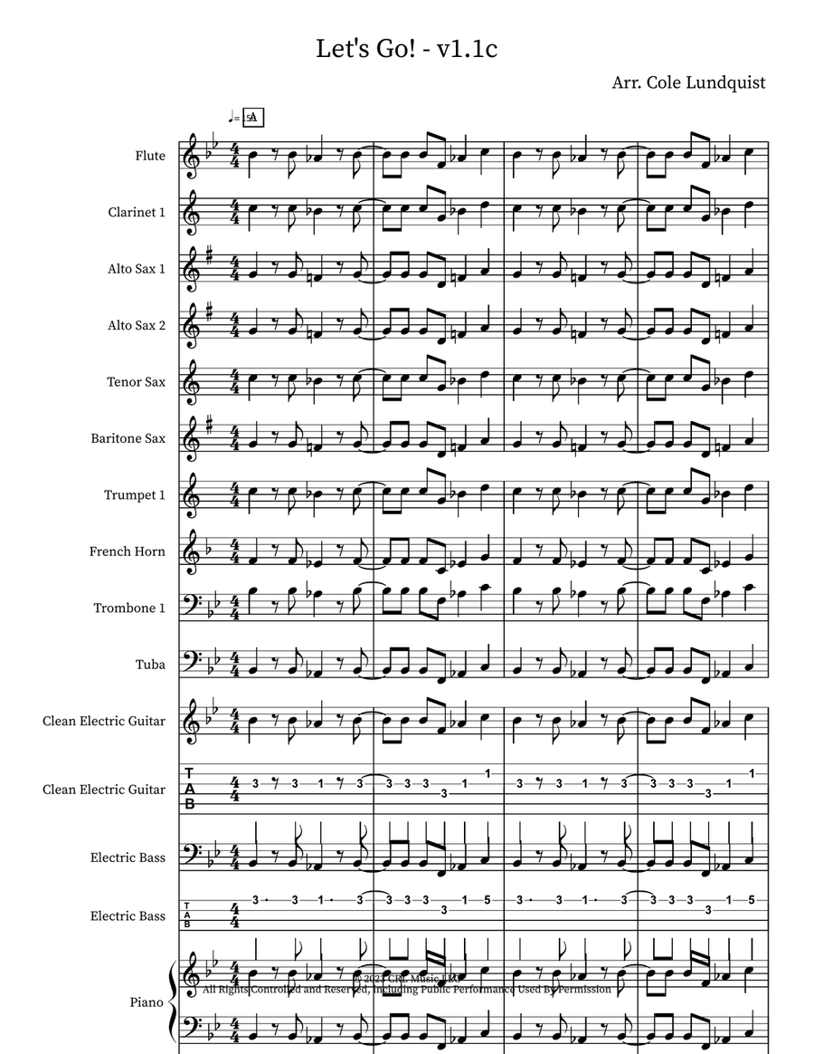 Let's Go! - v1.1c Let's Go! - v1.1c Marching Band scores gallery preview page 1