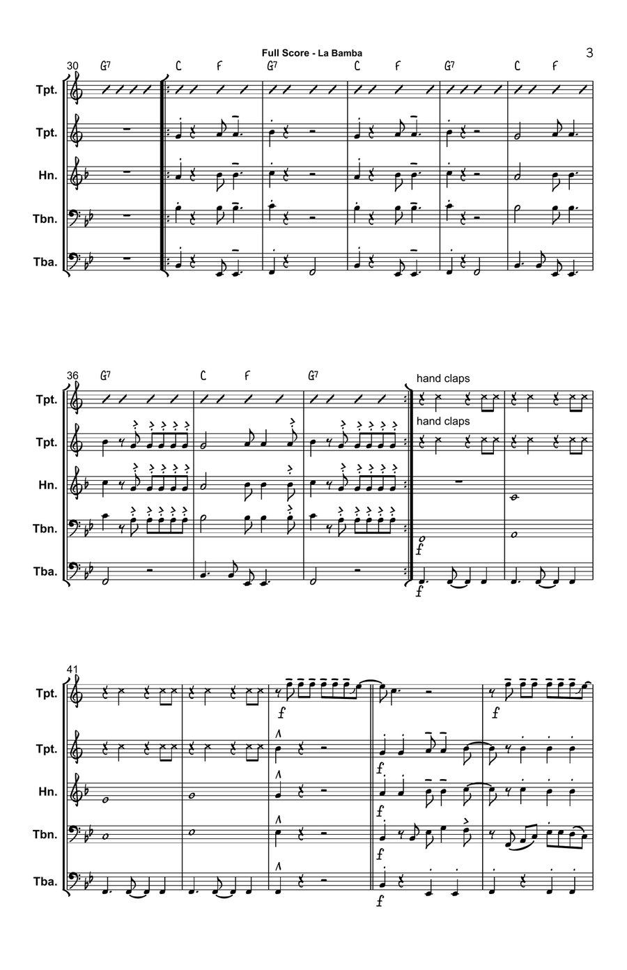 La Bamba La Bamba Brass Quintet scores gallery preview page 3