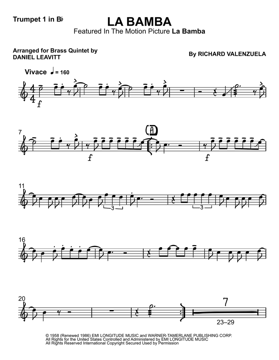 La Bamba La Bamba Brass Quintet scores gallery preview page 6