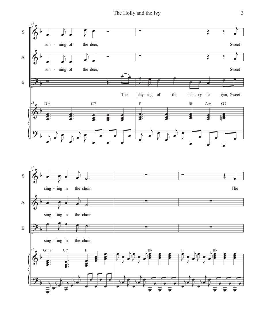 The Holly and the Ivy (Huapango Style) (SAB) 3-Part scores gallery preview page 3