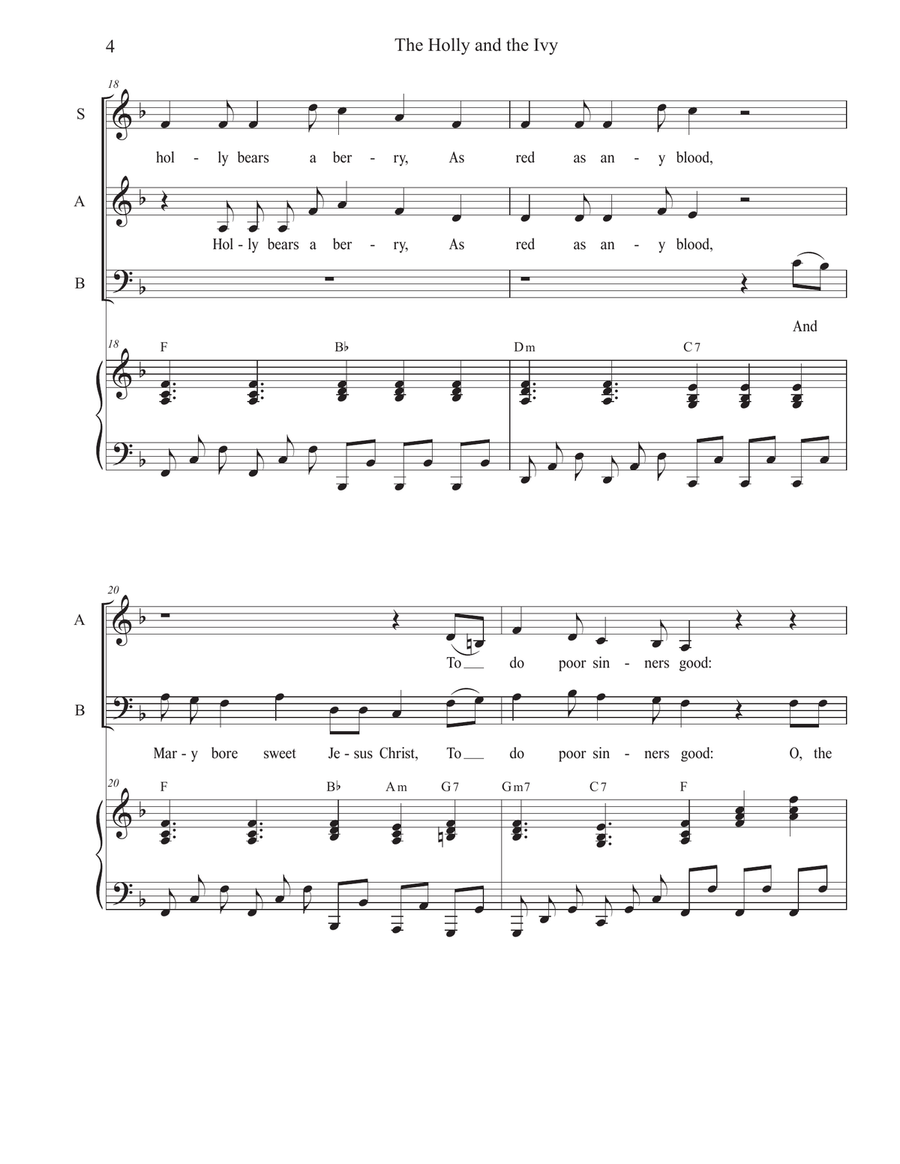 The Holly and the Ivy (Huapango Style) (SAB) 3-Part scores gallery preview page 4