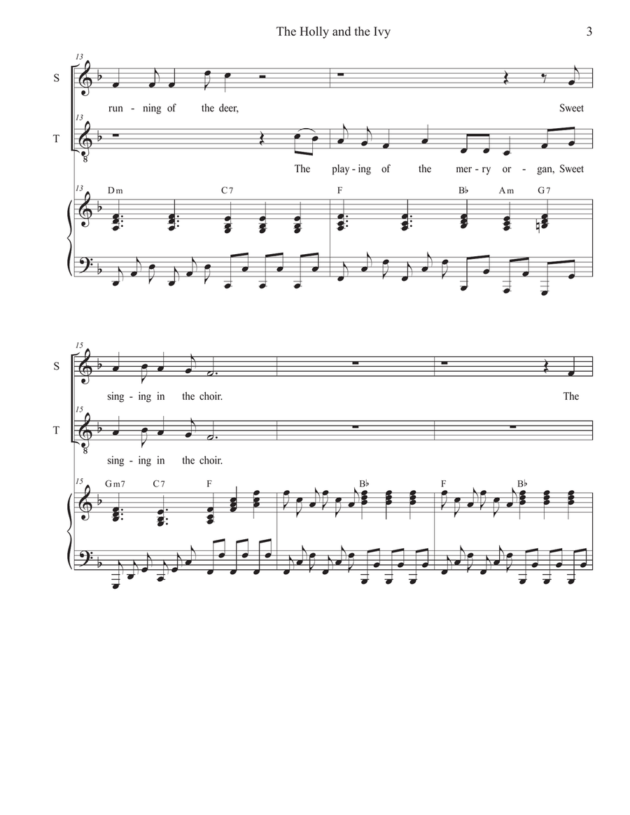 The Holly and the Ivy (Huapango Style) (Duet for Soprano and Tenor solo) Tenor Voice scores gallery preview page 3