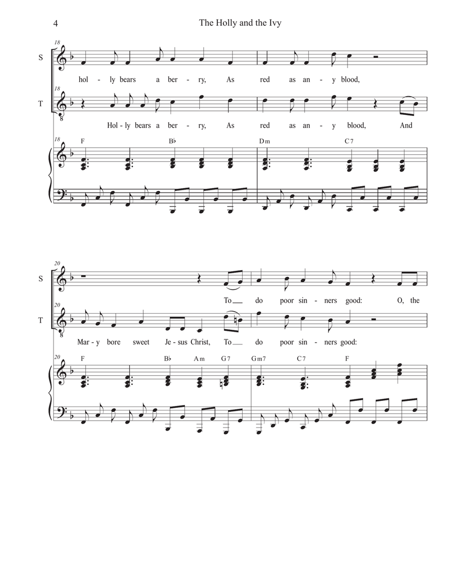 The Holly and the Ivy (Huapango Style) (Duet for Soprano and Tenor solo) Tenor Voice scores gallery preview page 4