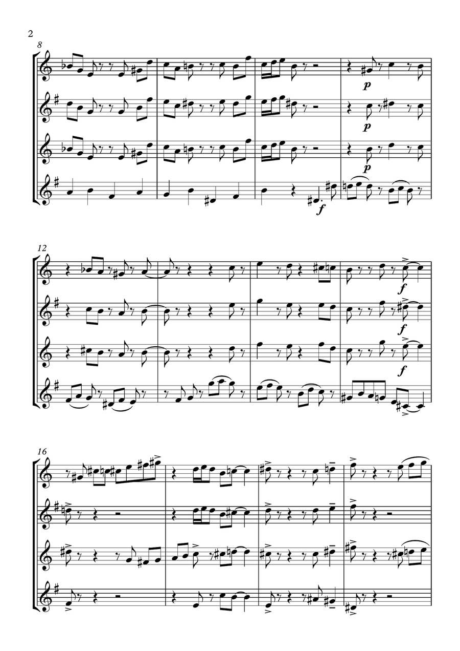 Pomegranate - Sax Quartet Saxophone Quartet scores gallery preview page 2
