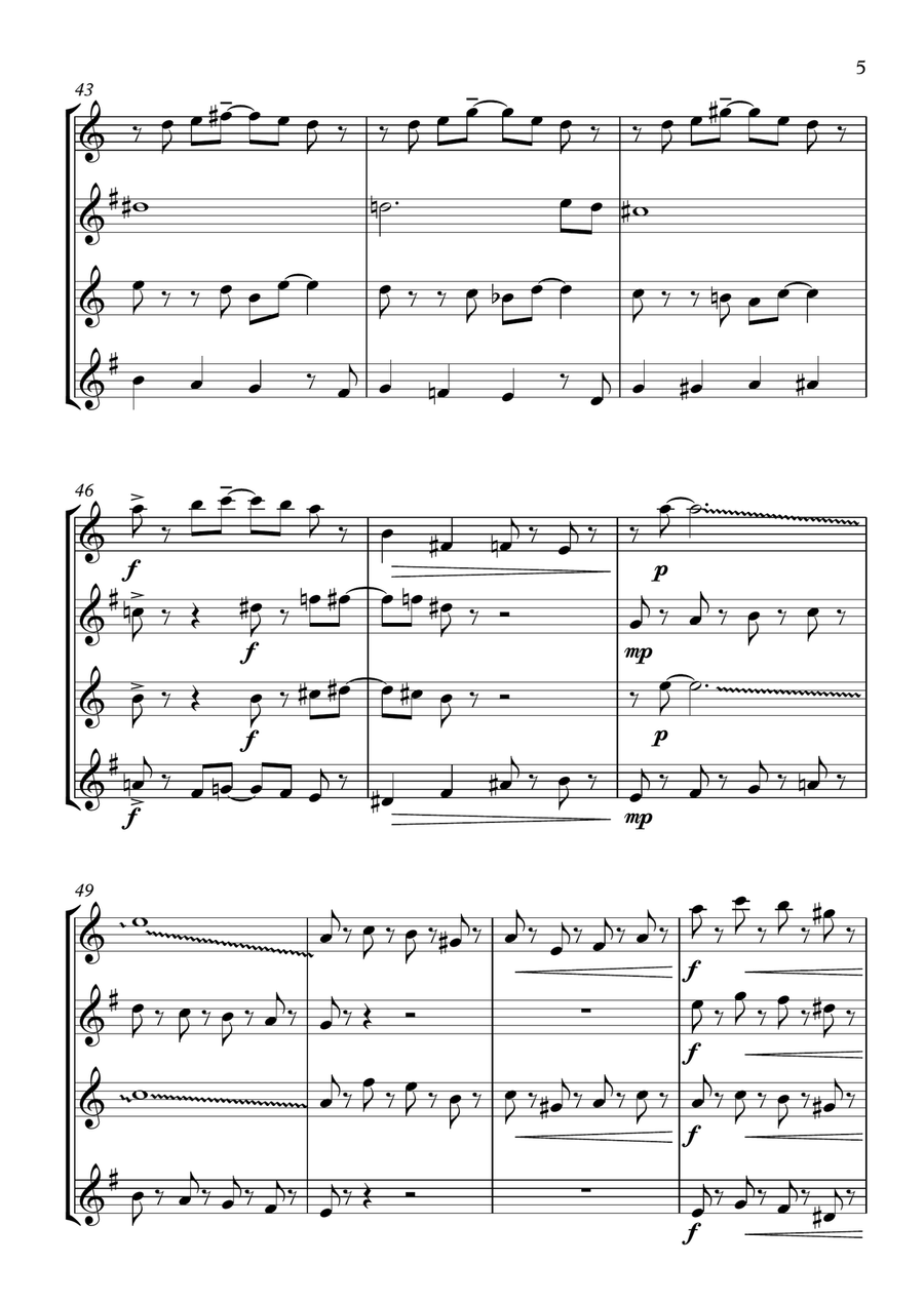 Pomegranate - Sax Quartet Saxophone Quartet scores gallery preview page 5