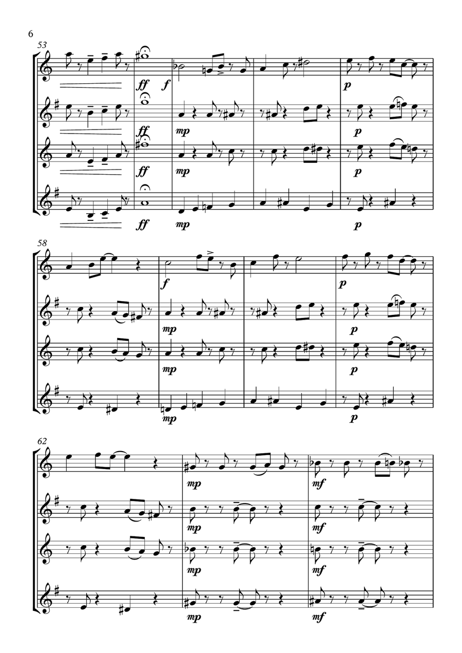 Pomegranate - Sax Quartet Saxophone Quartet scores gallery preview page 6