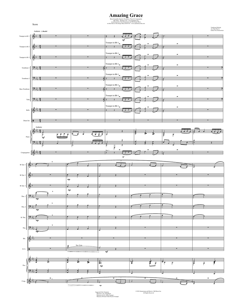 Amazing Grace Large Ensemble scores gallery preview page 3