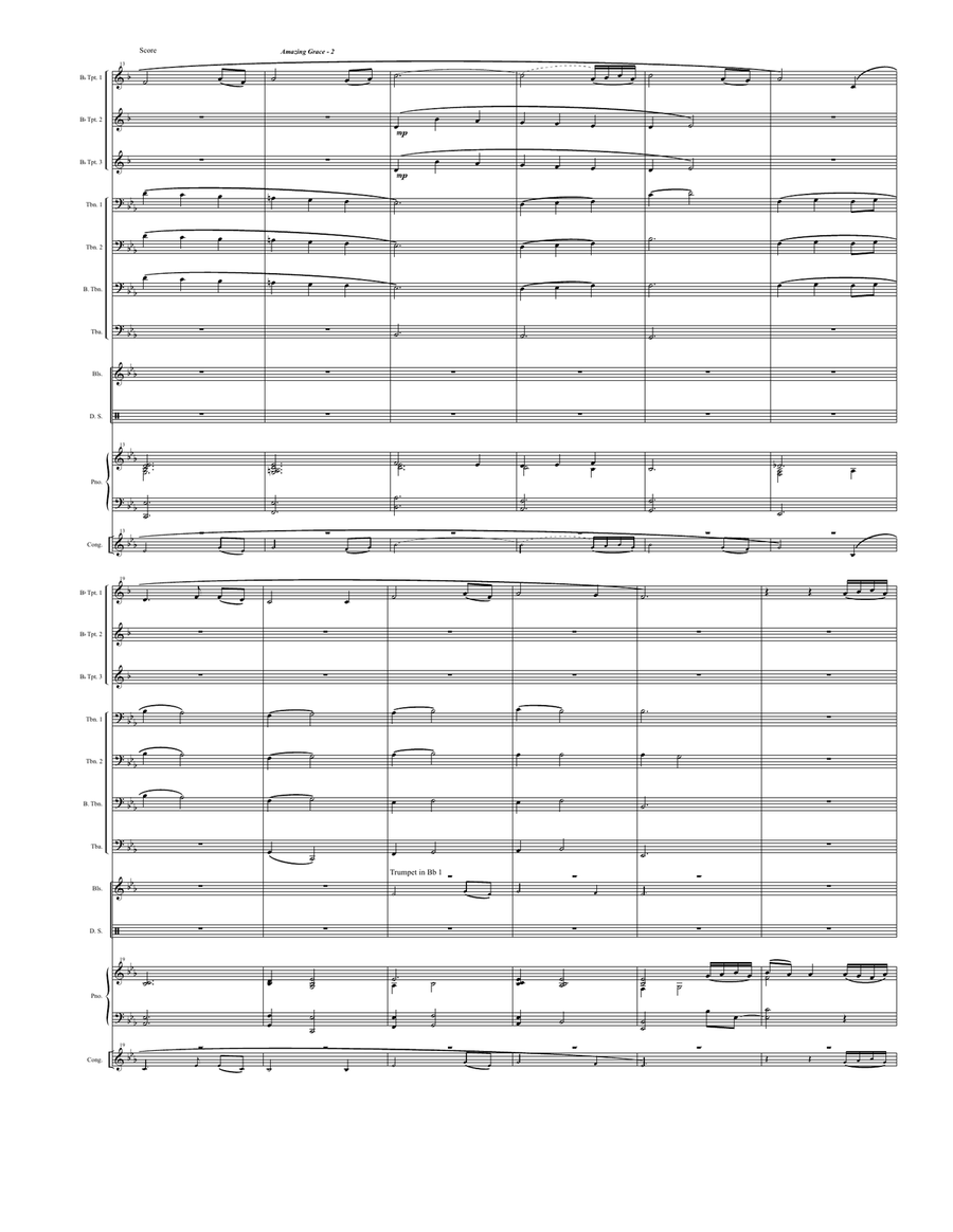 Amazing Grace Large Ensemble scores gallery preview page 4