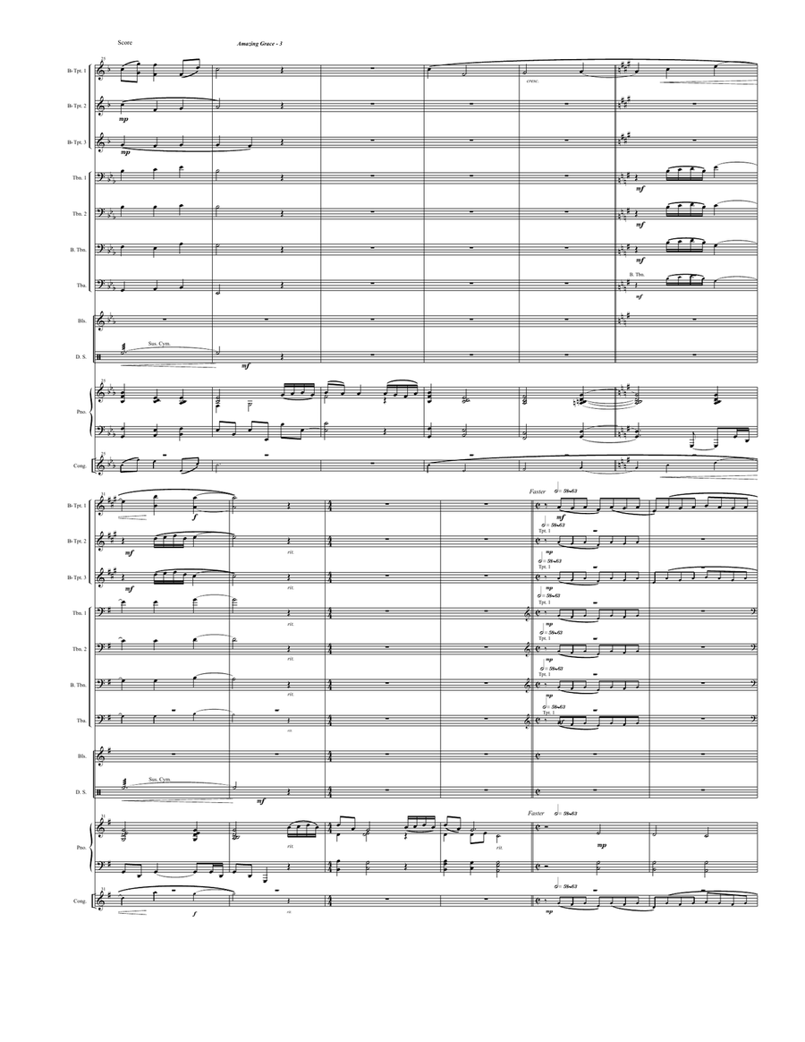 Amazing Grace Large Ensemble scores gallery preview page 5