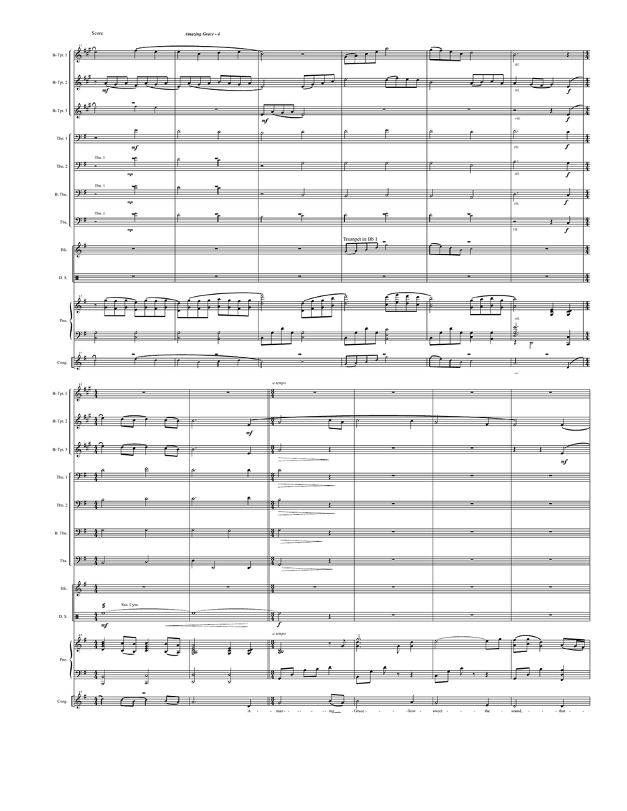 Amazing Grace Large Ensemble scores gallery preview page 6