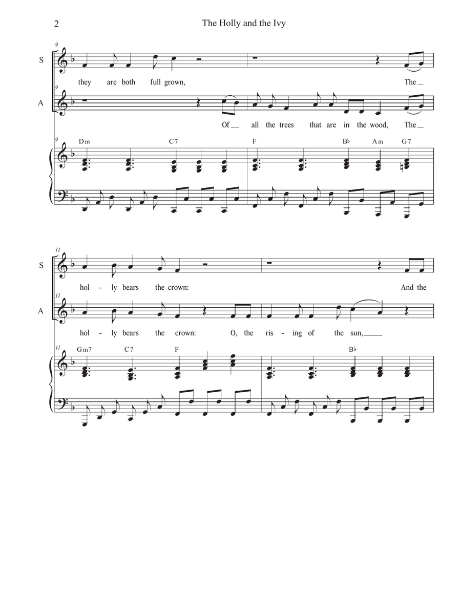 The Holly and the Ivy (Huapango Style) (Duet for Soprano and Alto solo) Alto Voice scores gallery preview page 2