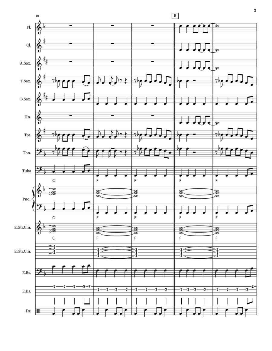 Old Time Rock & Roll Old Time Rock & Roll Marching Band scores gallery preview page 3