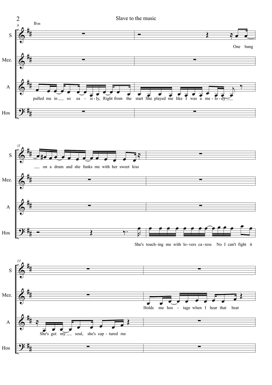 Slave to the music 4-Part scores gallery preview page 2