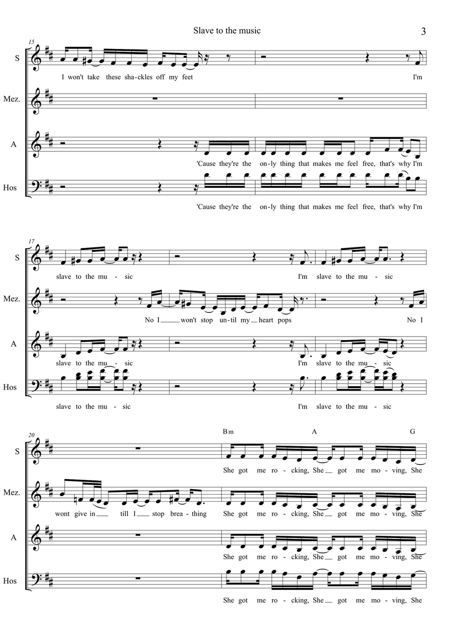 Slave to the music 4-Part scores gallery preview page 3