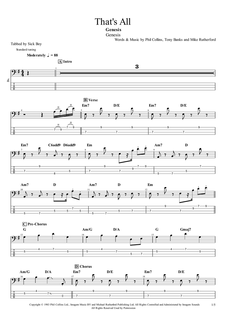 That's All That's All Acoustic Guitar scores gallery preview page 1