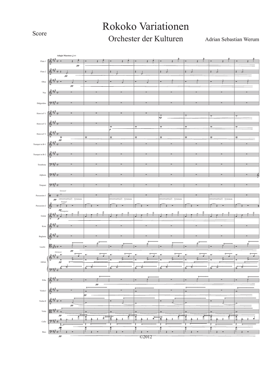 Variations on a Rococo Theme Full Orchestra scores gallery preview page 1