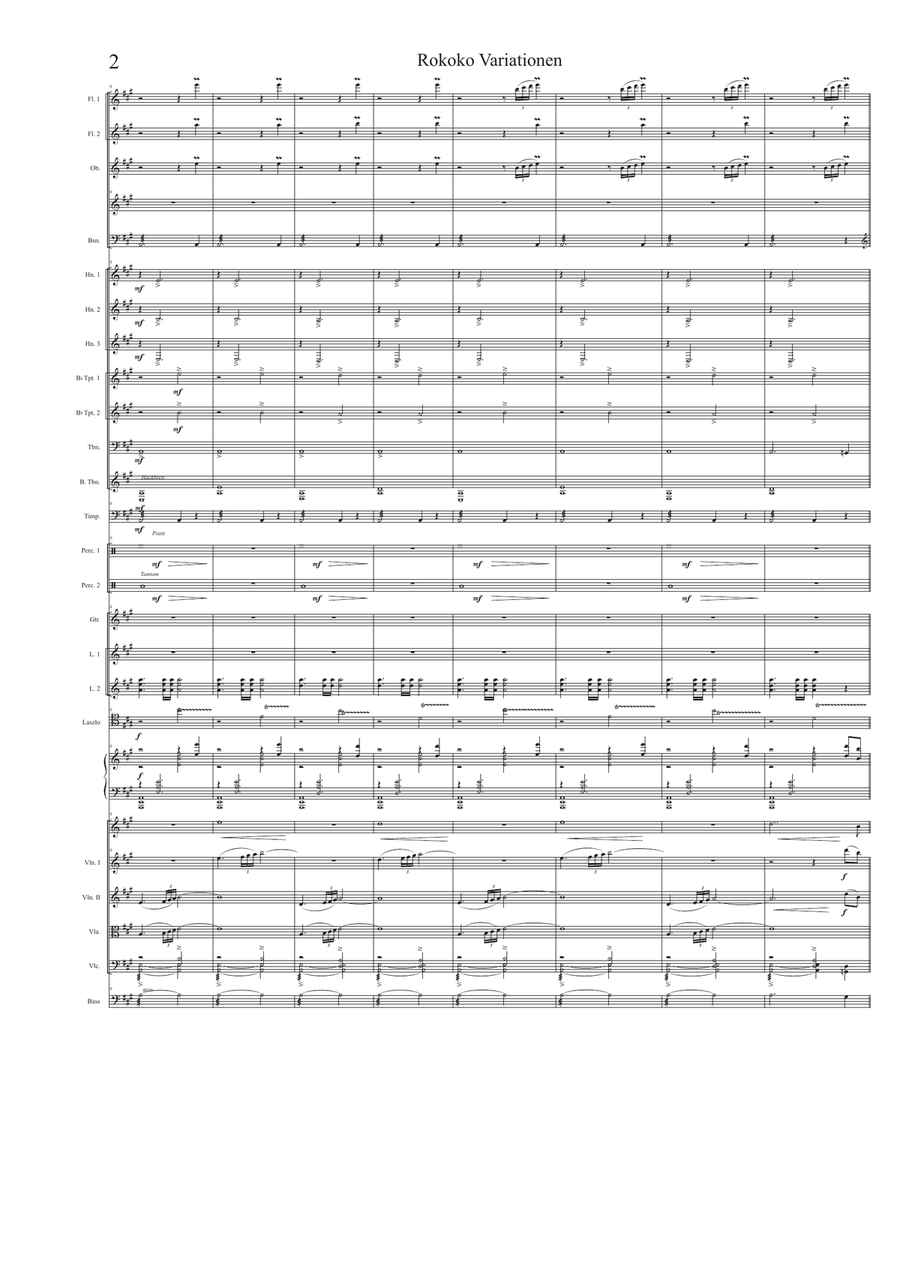 Variations on a Rococo Theme Full Orchestra scores gallery preview page 2