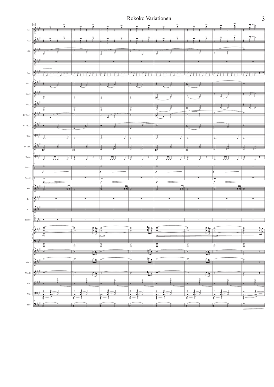 Variations on a Rococo Theme Full Orchestra scores gallery preview page 3