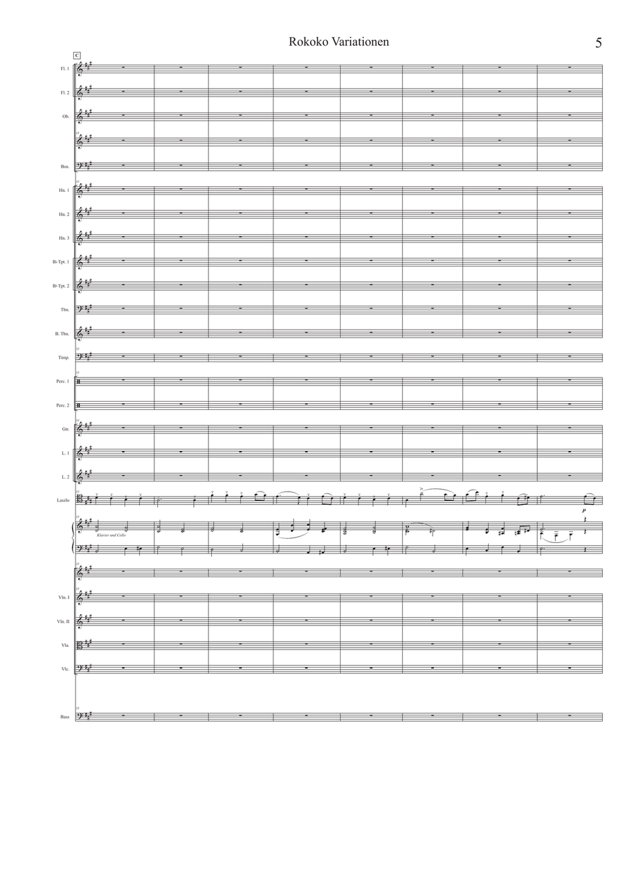 Variations on a Rococo Theme Full Orchestra scores gallery preview page 5