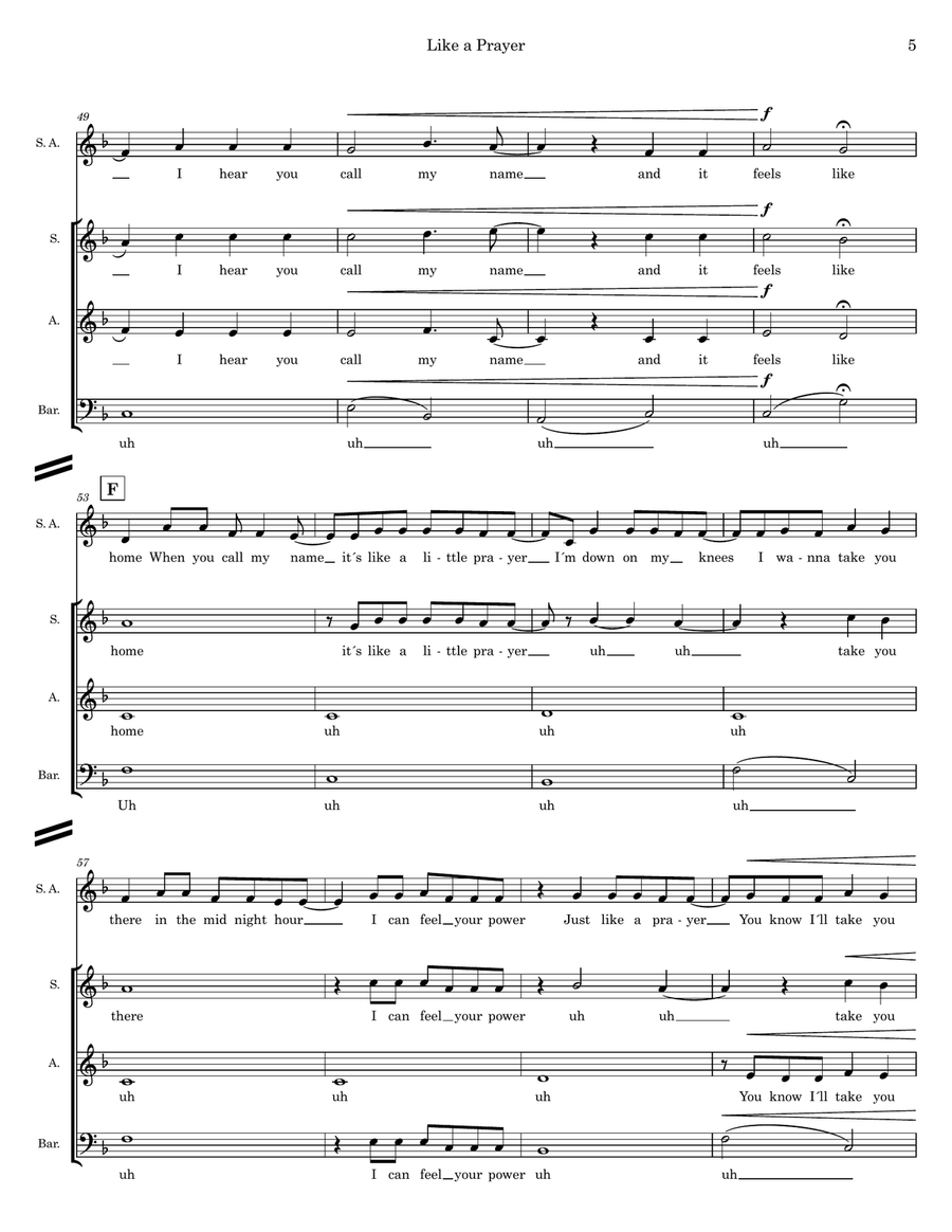 Like A Prayer Like A Prayer Choir scores gallery preview page 5