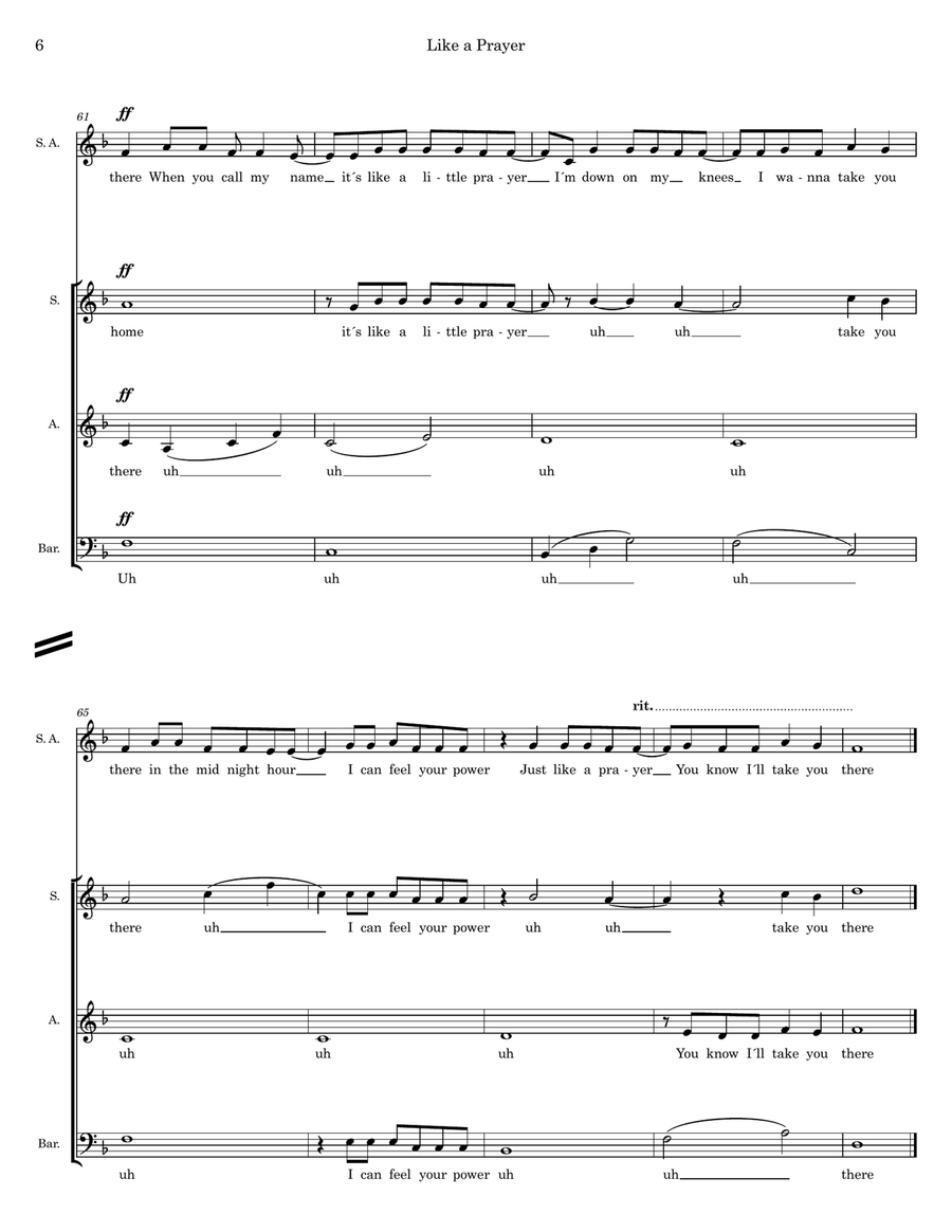 Like A Prayer Like A Prayer Choir scores gallery preview page 6
