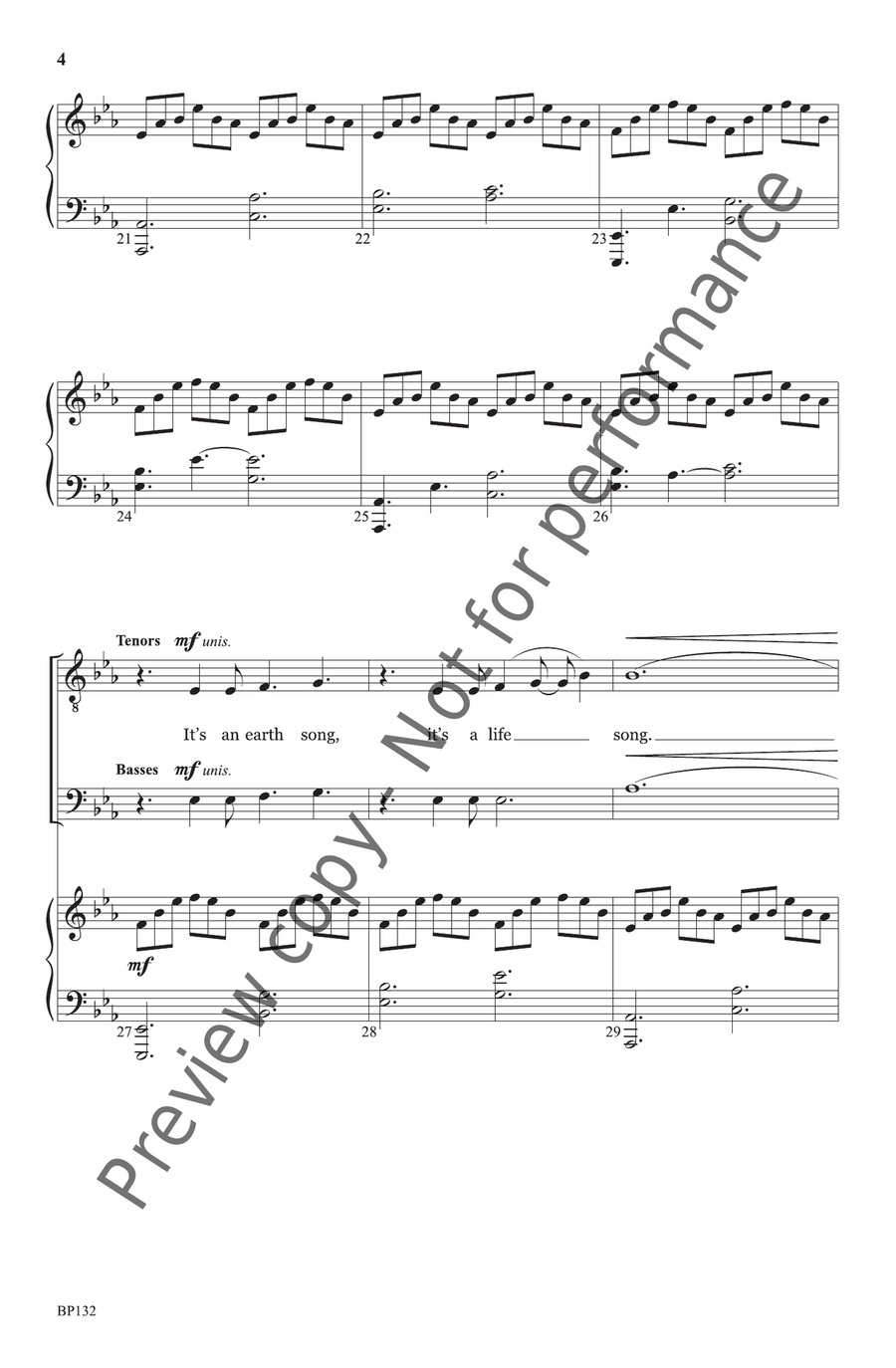An Earth Song - TTBB An Earth Song - TTBB TTBB scores gallery preview page 5