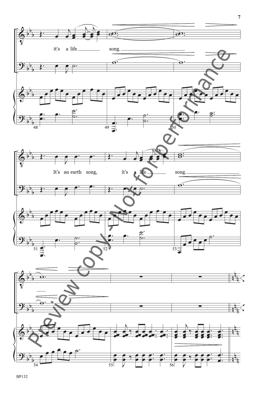 An Earth Song - TTBB An Earth Song - TTBB TTBB scores gallery preview page 8