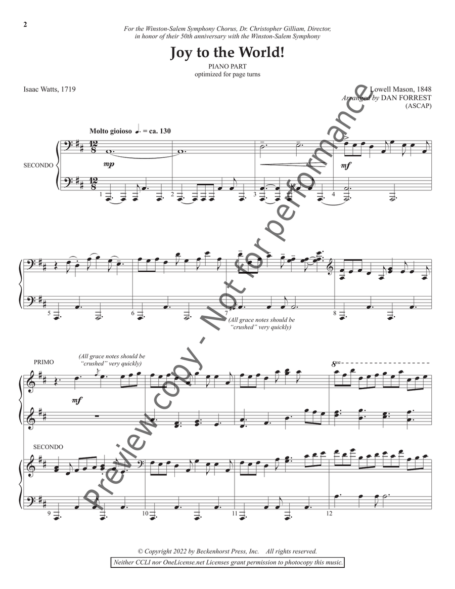 Joy To The World - Forrest - Piano Part Piano Solo scores gallery preview page 3