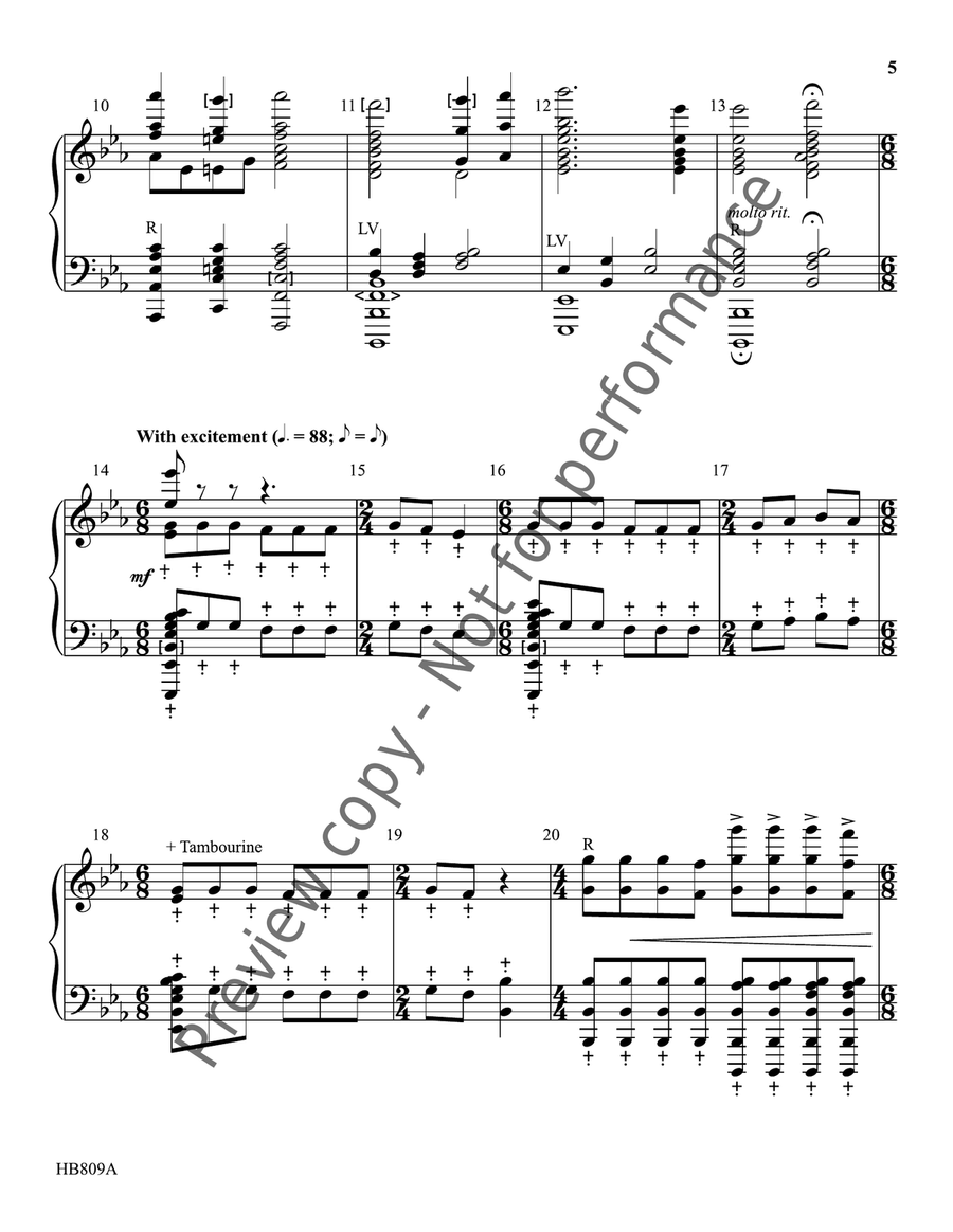 Hark the Herald Angels Sing - Eithun - handbell part Handbell Choir scores gallery preview page 6