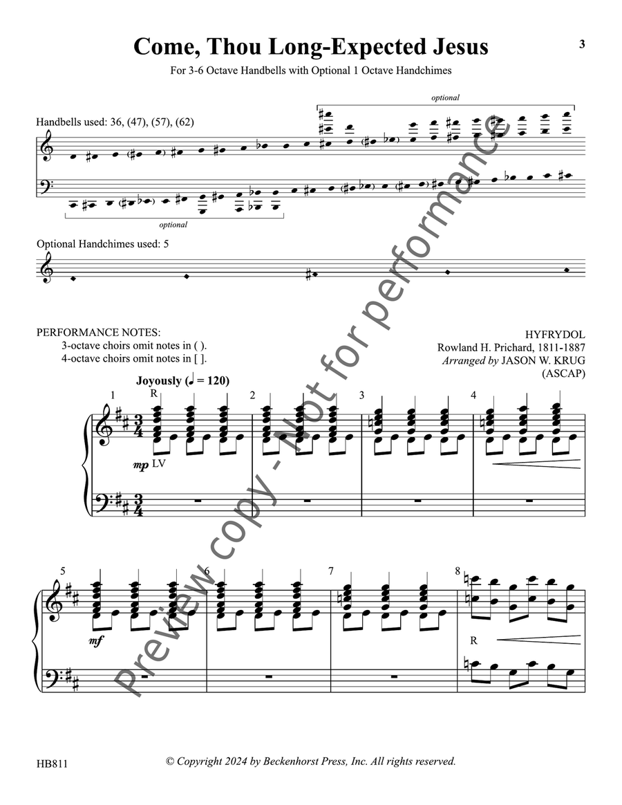 Come, Thou Long-Expected Jesus - Krug 5-Octaves scores gallery preview page 4