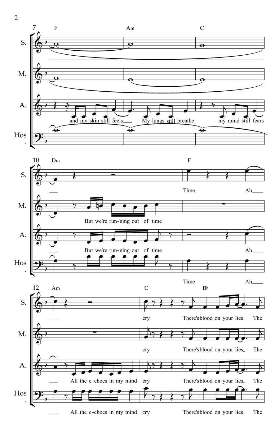Running with the wolves Running with the wolves Choir scores gallery preview page 2