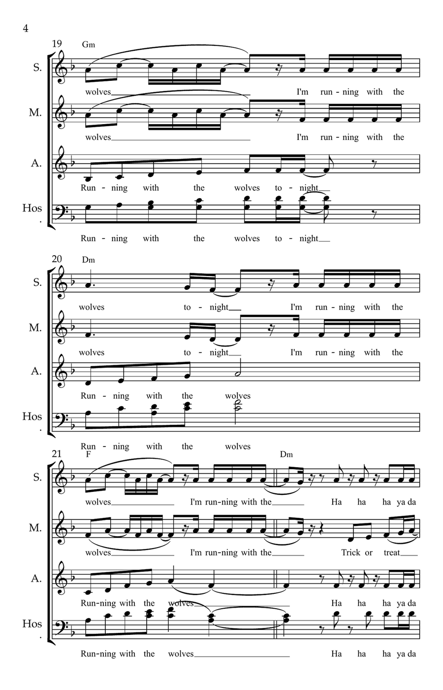 Running with the wolves Running with the wolves Choir scores gallery preview page 4