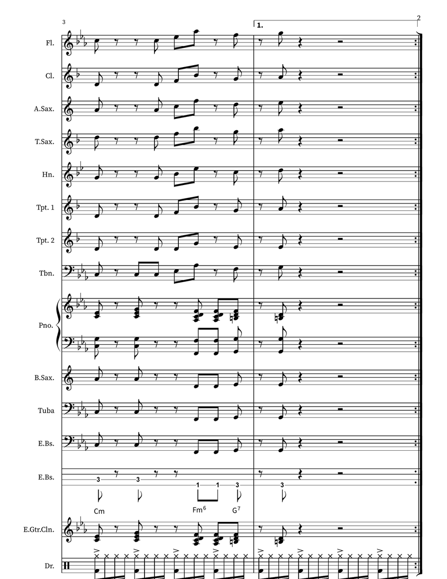 Let's Get Loud Let's Get Loud Marching Band scores gallery preview page 2