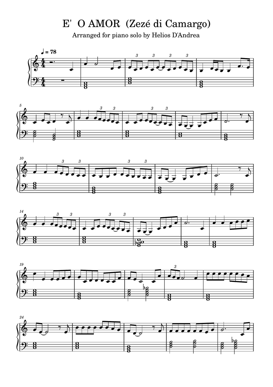 É O Amor É O Amor Easy Piano scores gallery preview page 1