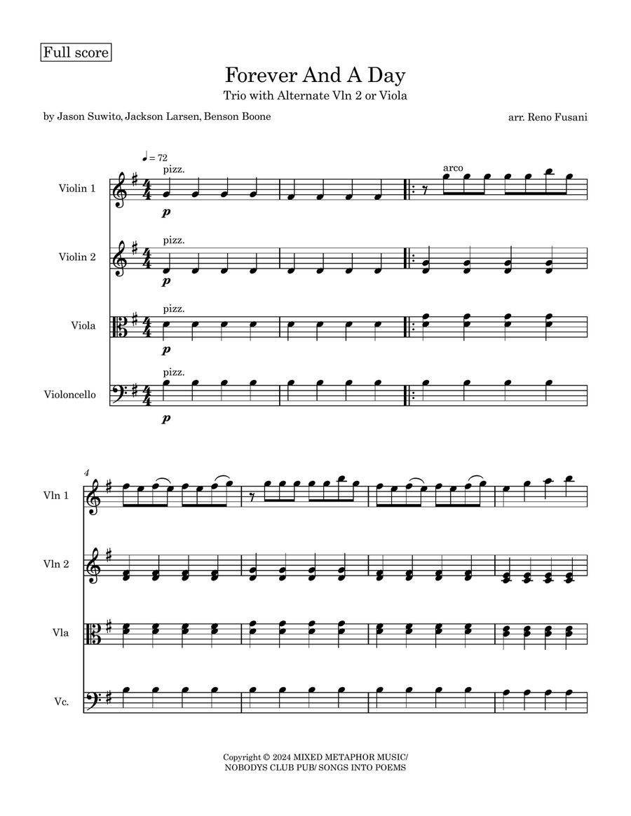 Forever And A Day Forever And A Day String Trio scores gallery preview page 1