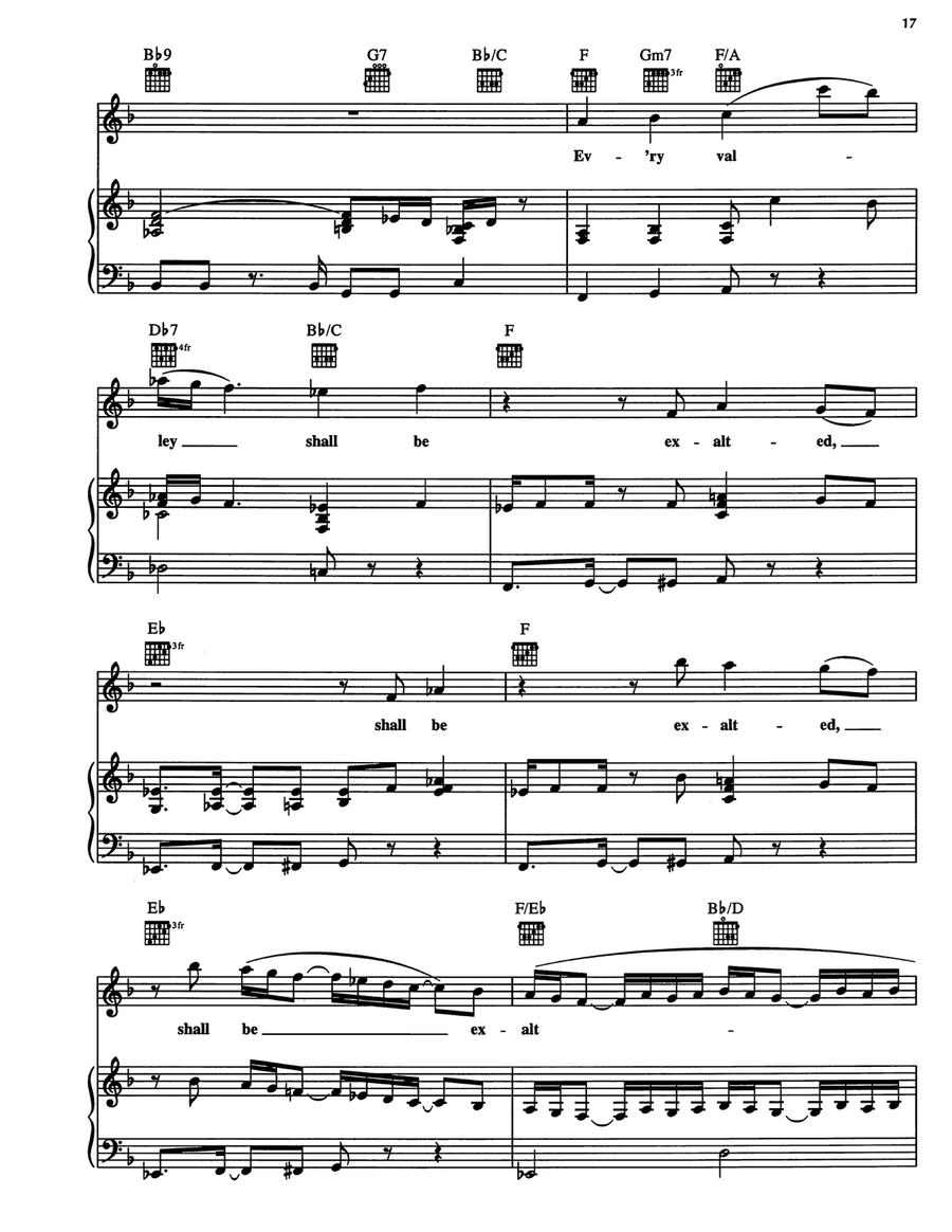 Ev'ry Valley Shall Be Exalted Piano, Vocal, Guitar scores gallery preview page 2