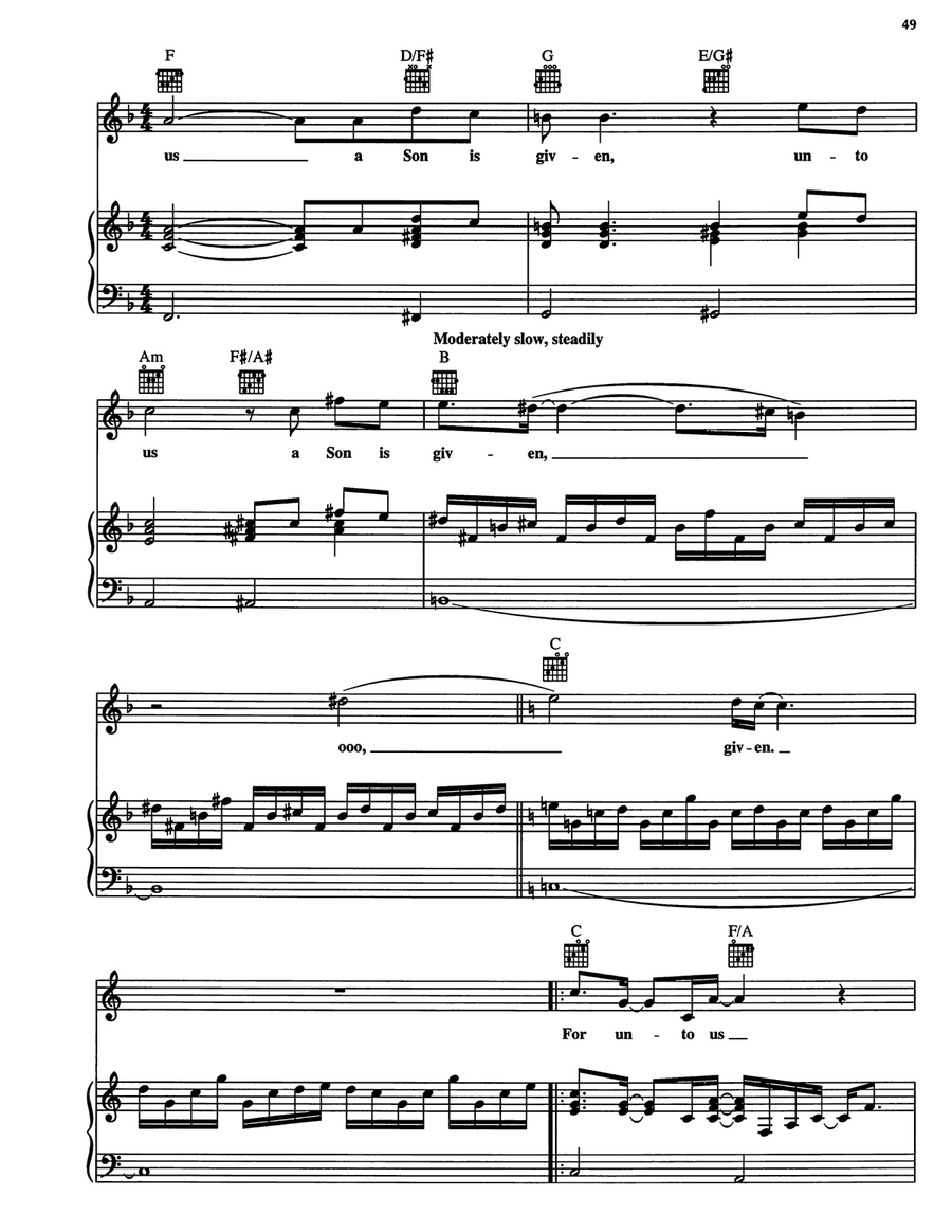 For Unto Us A Child Is Born by George Frideric Handel Piano, Vocal, Guitar - Digital Sheet Music page 2