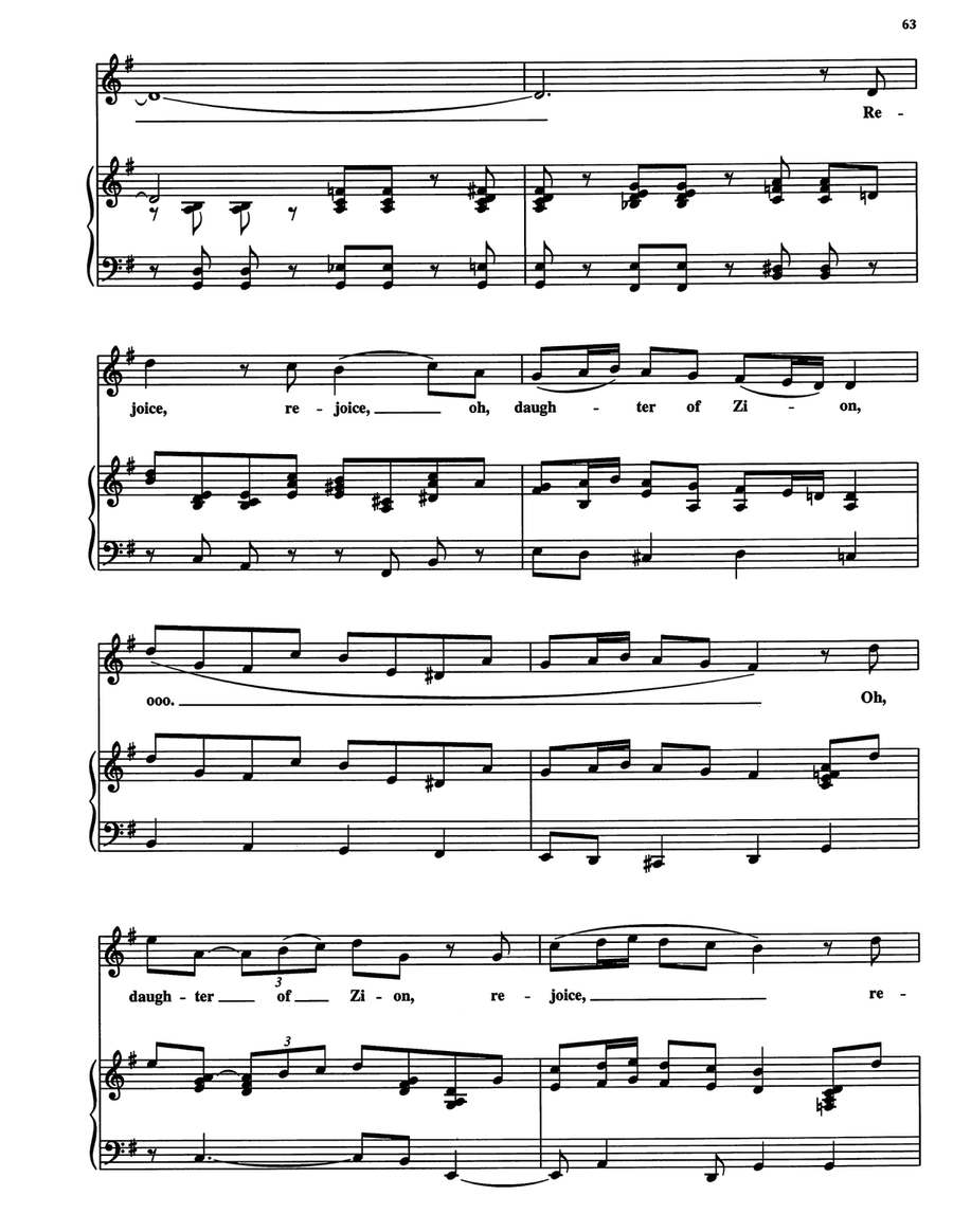 Rejoice Greatly, O Daughter Of Zion Piano, Vocal, Guitar scores gallery preview page 2