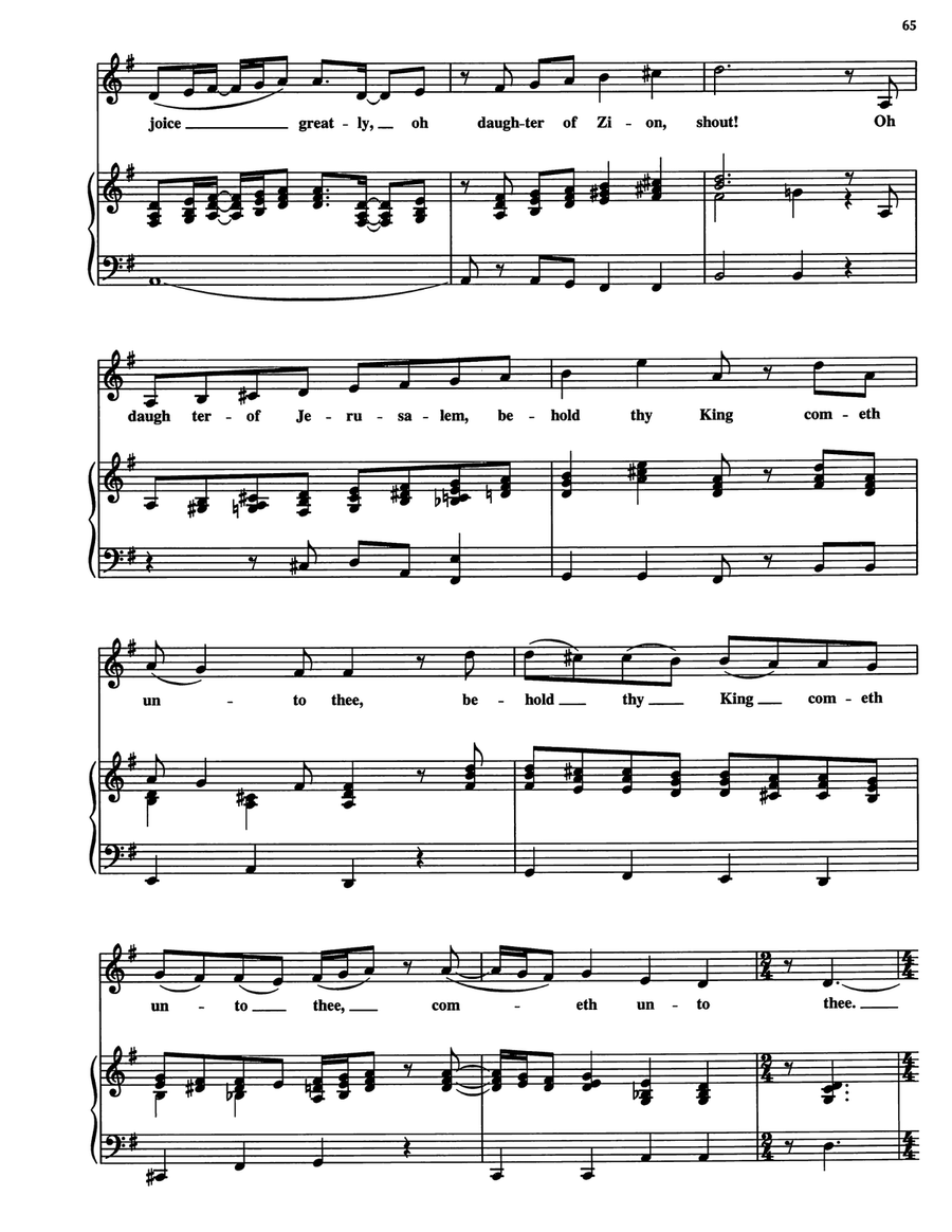 Rejoice Greatly, O Daughter Of Zion Piano, Vocal, Guitar scores gallery preview page 4
