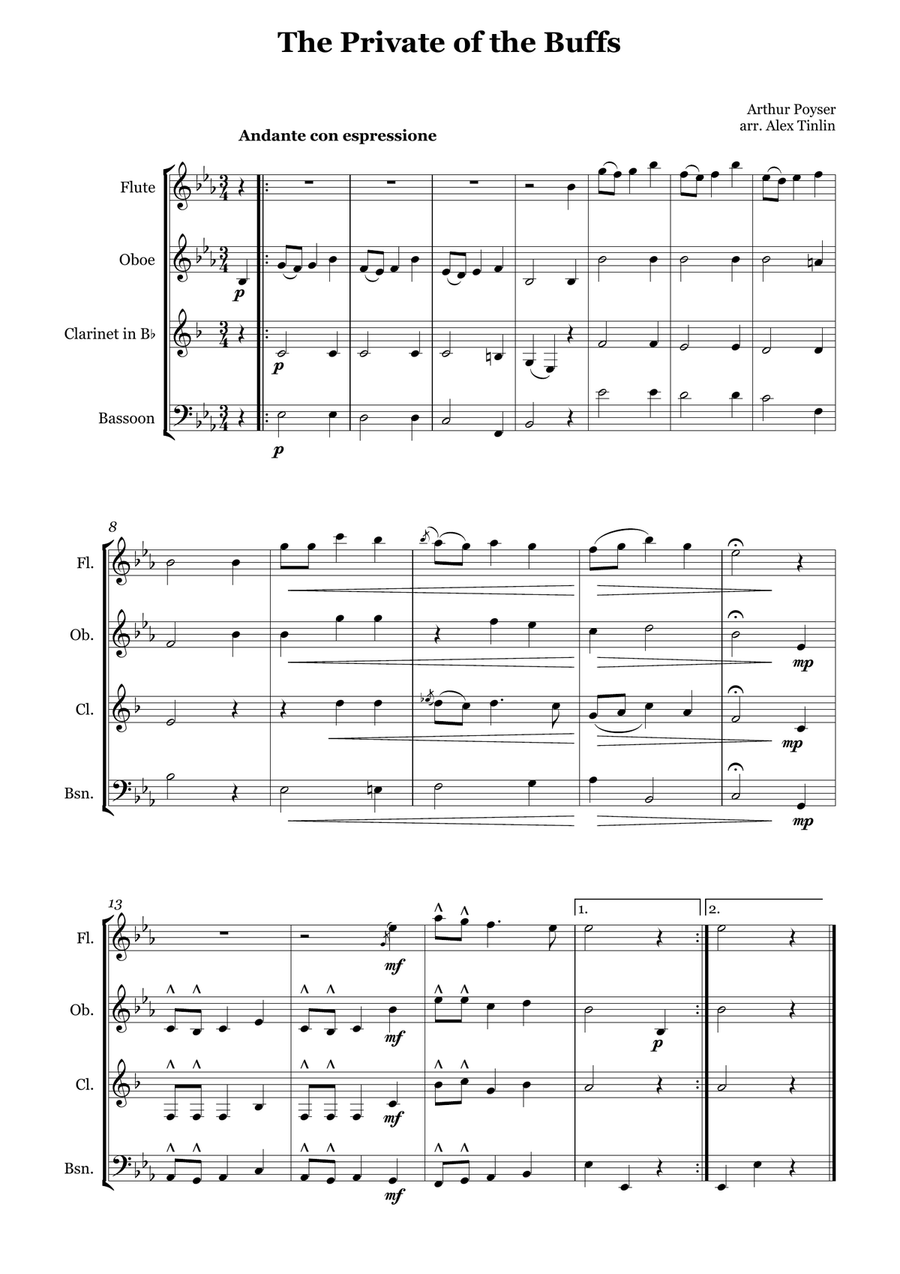 The Private of the Buffs The Private of the Buffs Woodwind Quartet scores gallery preview page 2
